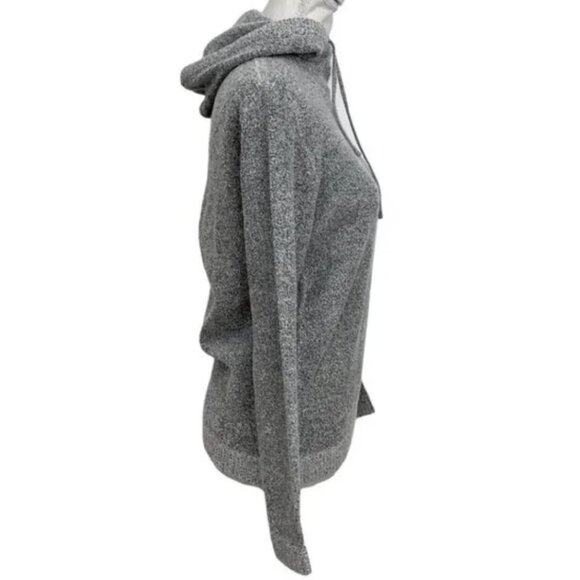NWOT FRANK AND OAK WOMEN GREY MARLED ACRYLIC BLEND HOODIE SWEATER - XS - Picture 3 of 9